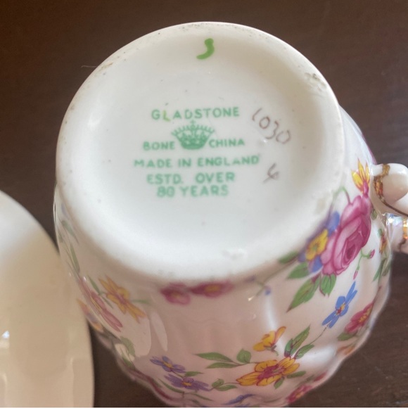 Gladstone Bone China Hand Painted Tea Cup & Saucer Set Made in England - Picture 5 of 6
